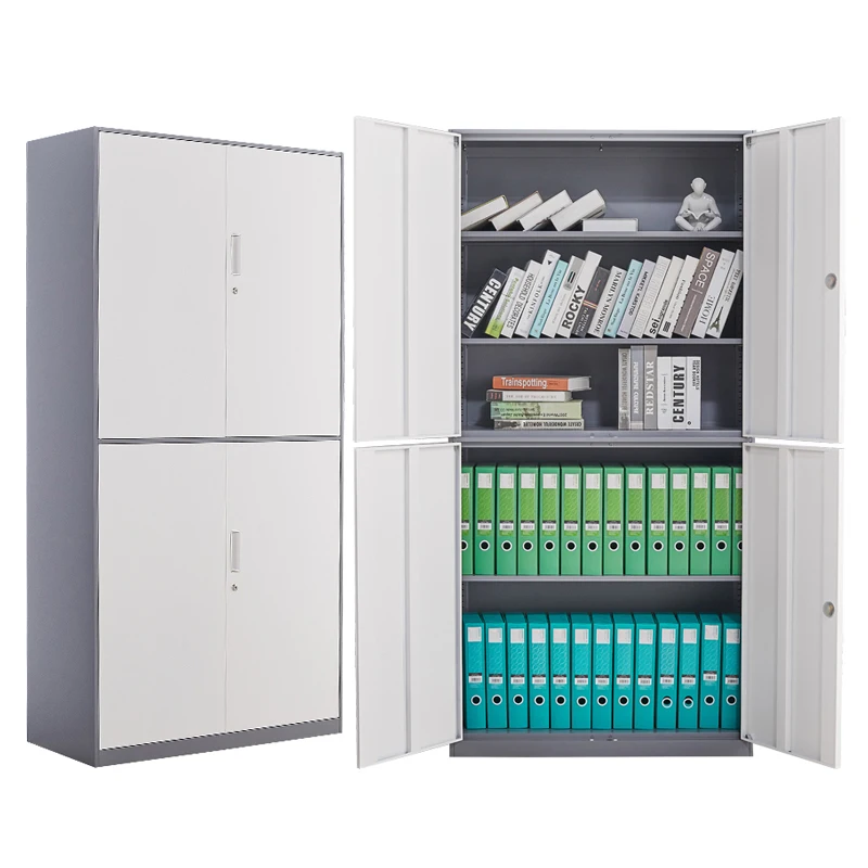 4 door metal office cupboard with adjust 4 shelf inside with low price