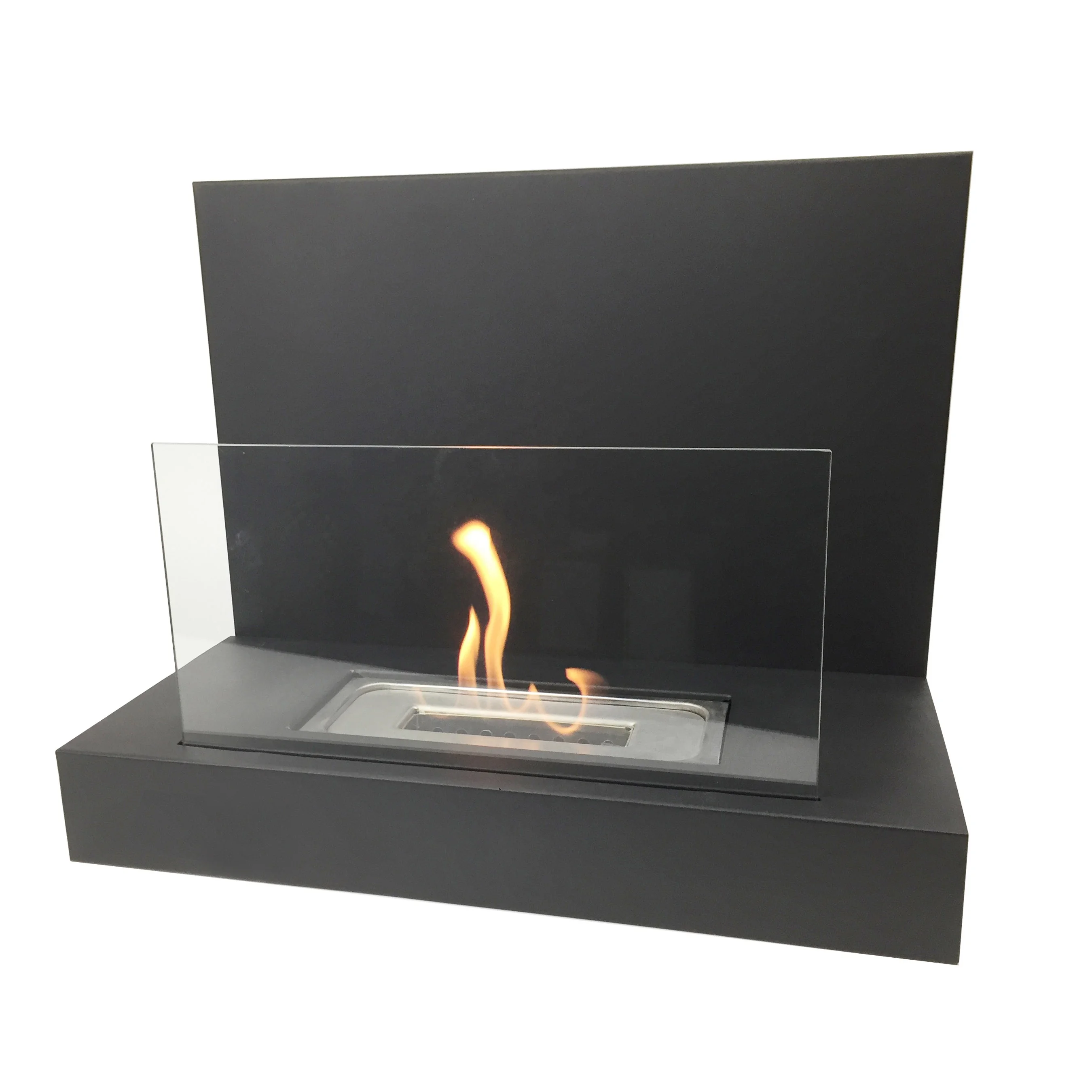 
free standing metal box and crushed glass bio ethanol fireplaces 