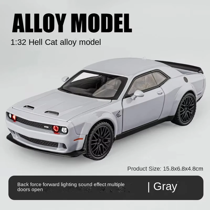Custom logo SRT diecast 1:32 metal car shock absorber simulation sound and light pullback door open alloy car model