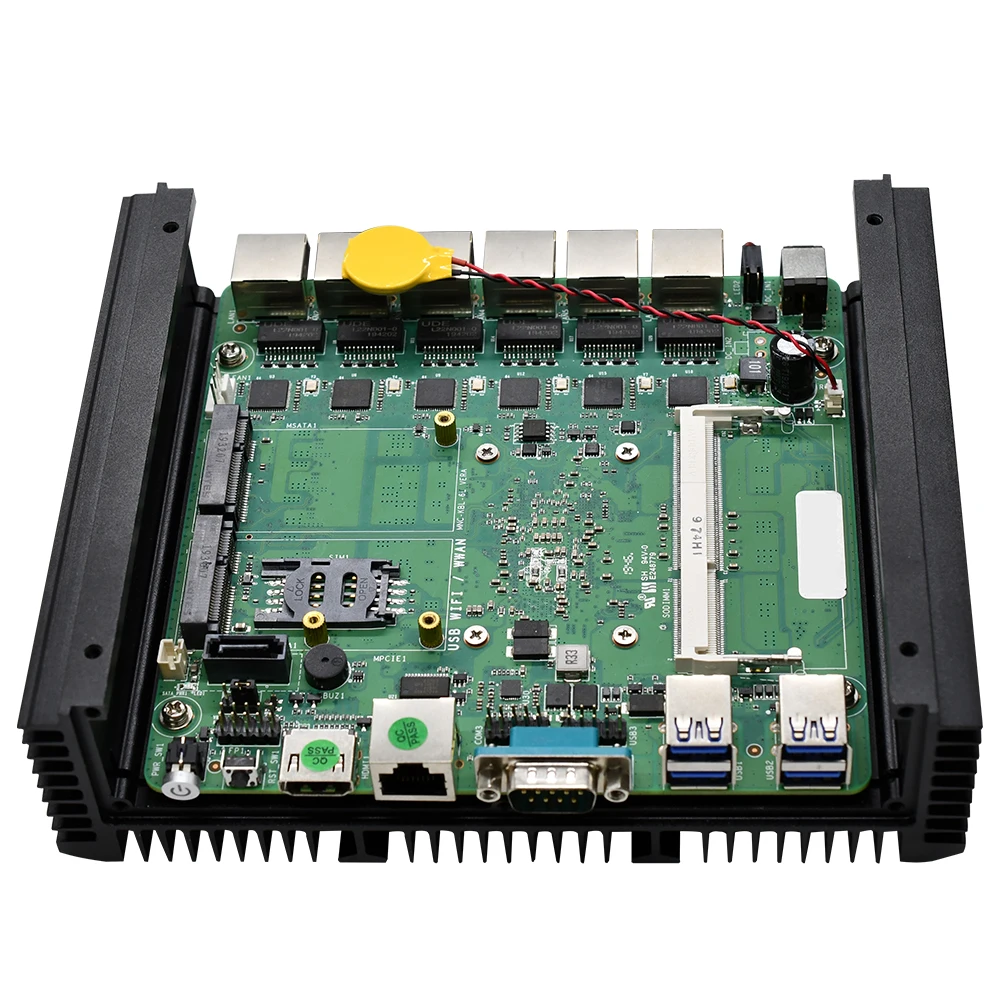 Topton 6 LAN Мини ПК 10th Gen Core i7-10510U i5-10210U AES-NI RS232 безвентиляторный промышленный pfSense брандмауэр прибор маршрутизатор