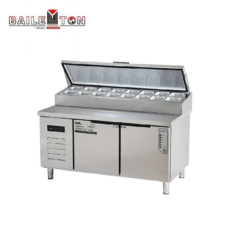 Commercial Sandwich Prep Table 1.2m 1.5m 1.8m 2m Refrigerated Pizza Salad Prep Table