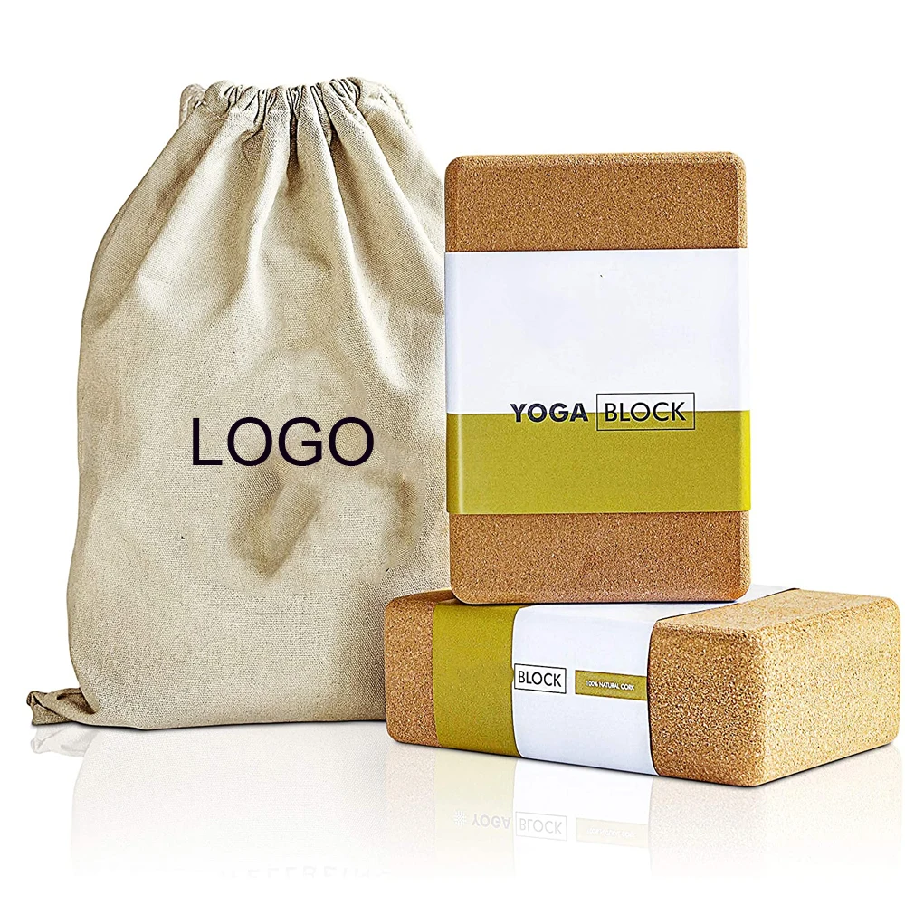 Cork Yoga Block for Stretching and Exercise high Density yogablocks for Stability eco Friendly Natural Non Slip