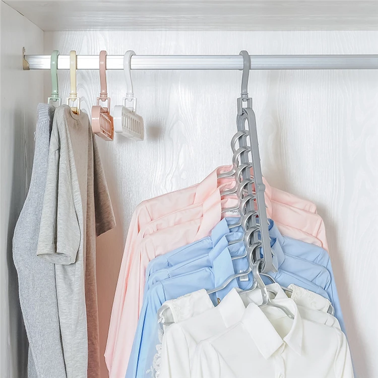 9 Holes Multi-fuction Colour Clothing Storage  Hanger
