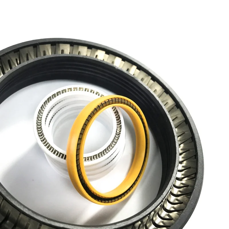 Carbon Fiber Filled Ptfe spring loaded lip seal white spring engernized seal