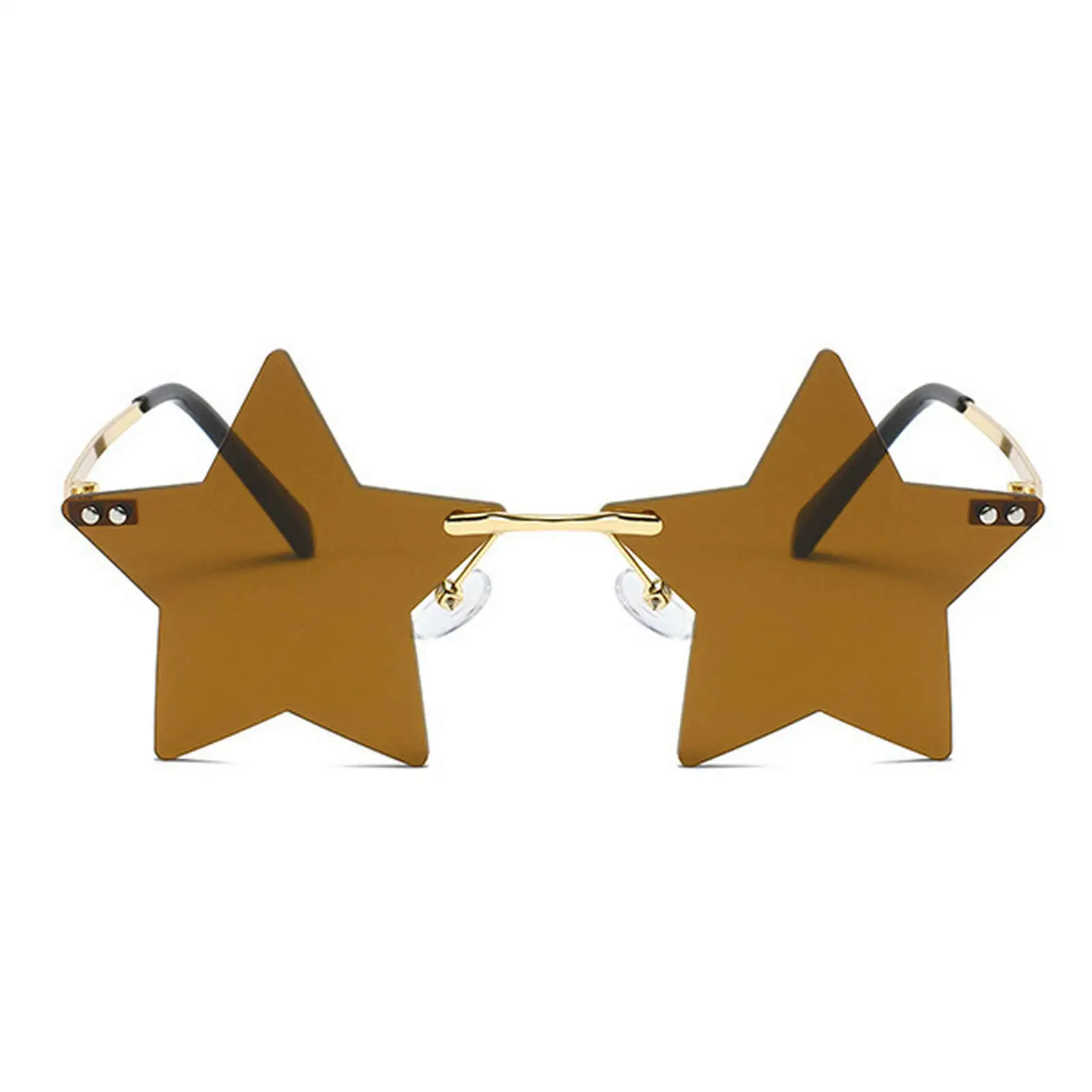 In Stock 70s 80s Fancy Dress rimless star shape fashion party eye glasses for gift