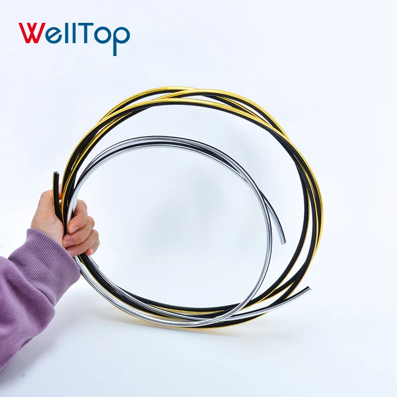 Furniture Flexible T Profile Gold Self Adhesive Decorative Strips Edge Banding Tape PVC Edge Band for Sofa Car Kitchen Cabinet