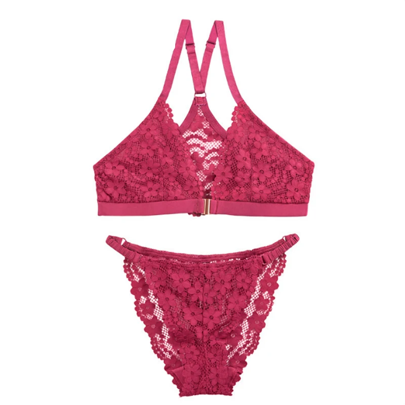 New High Quality Front Closure Women Bra Set Wire Free Everyday Use Sexy Panty And Bra Set For Women on Sale