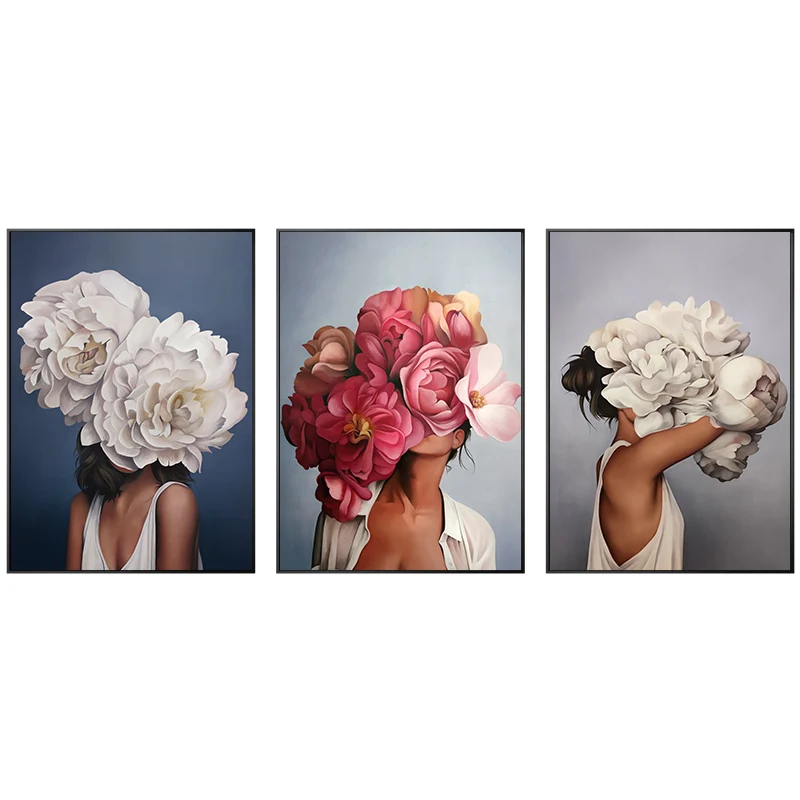 Sexy Girl Flower Woman Poster Wall Art Modern Printing Posters Art Picture Home Decoration Beauty Canvas Painting