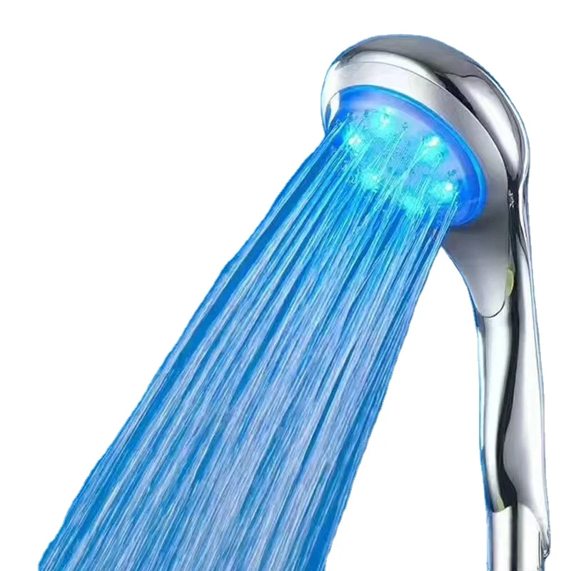hot selling cixi plastic toilet hydroelectric power without battery 3 colors change led handheld shower