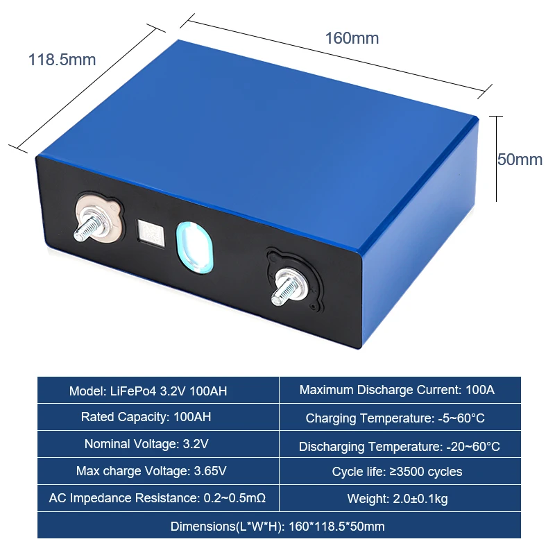Deep Cycle prismatic lifepo4 3.2V 100AH Lifepo4 Prismatic Battery Cell Lithium Ion bms lifepo4 Batteries