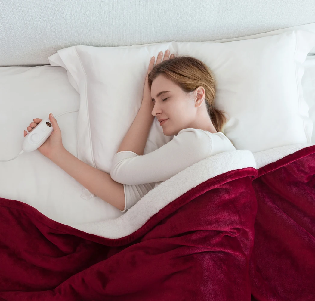 CE/GS/CB/BSCI Certificate Super soft fleece washable hot sale Heated Throw Blanket/ electric over blanket