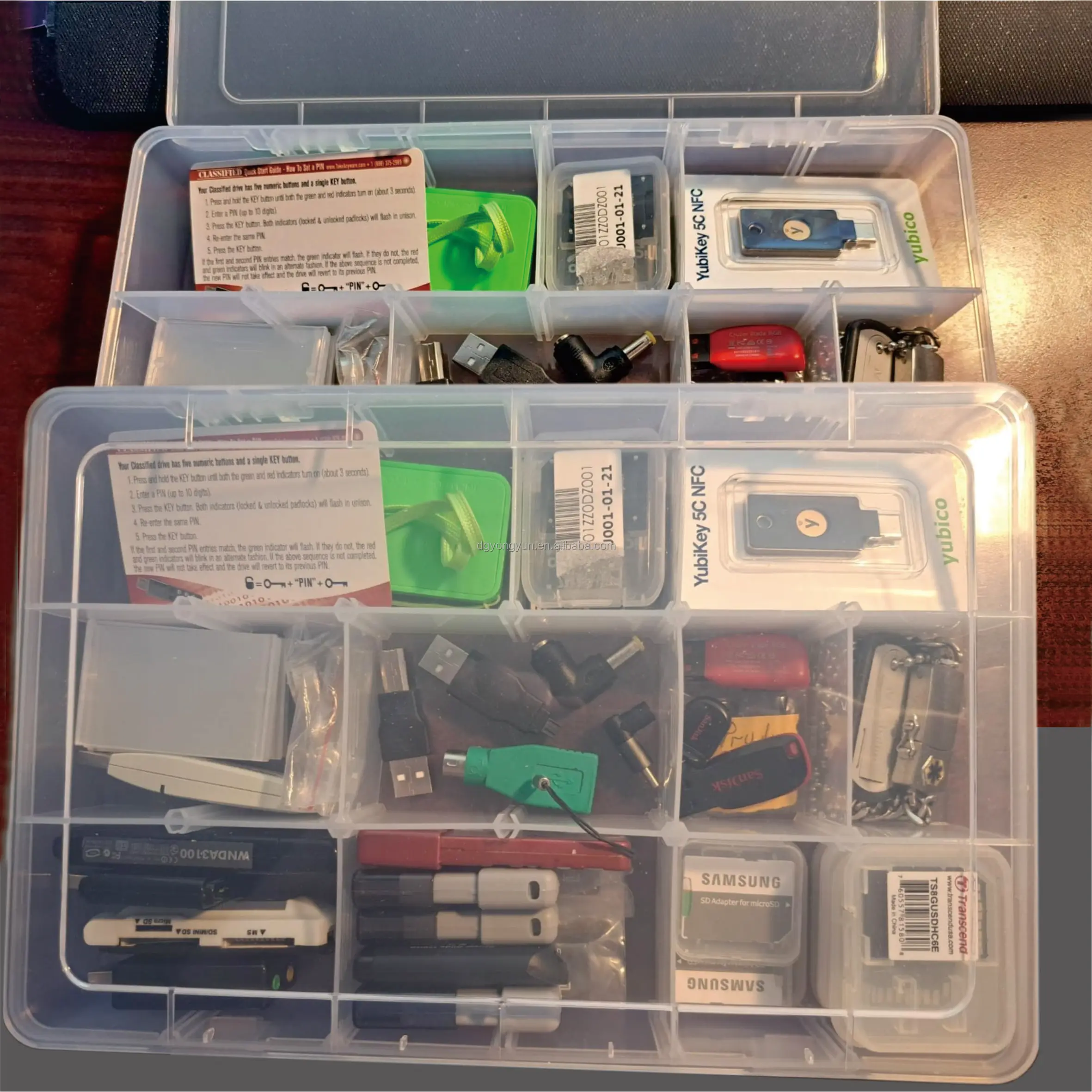 pp18 Compartment Plastic Organizer with Adjustable Dividers, Clear Organizer, Jewelry . Fishing Gear. Small Parts. Organizer