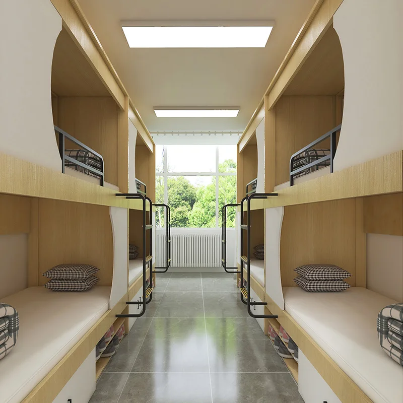 Contemporary Styled Modern Wood Panel Bunk Bed Sturdy Loft Bed with Gaming Style for Hostels Apartments Dormitories