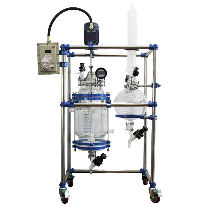 hot sale 100L nutsch filter / Jacketed glass crystallization reactor/ jacketed glass reactor customizable from 1