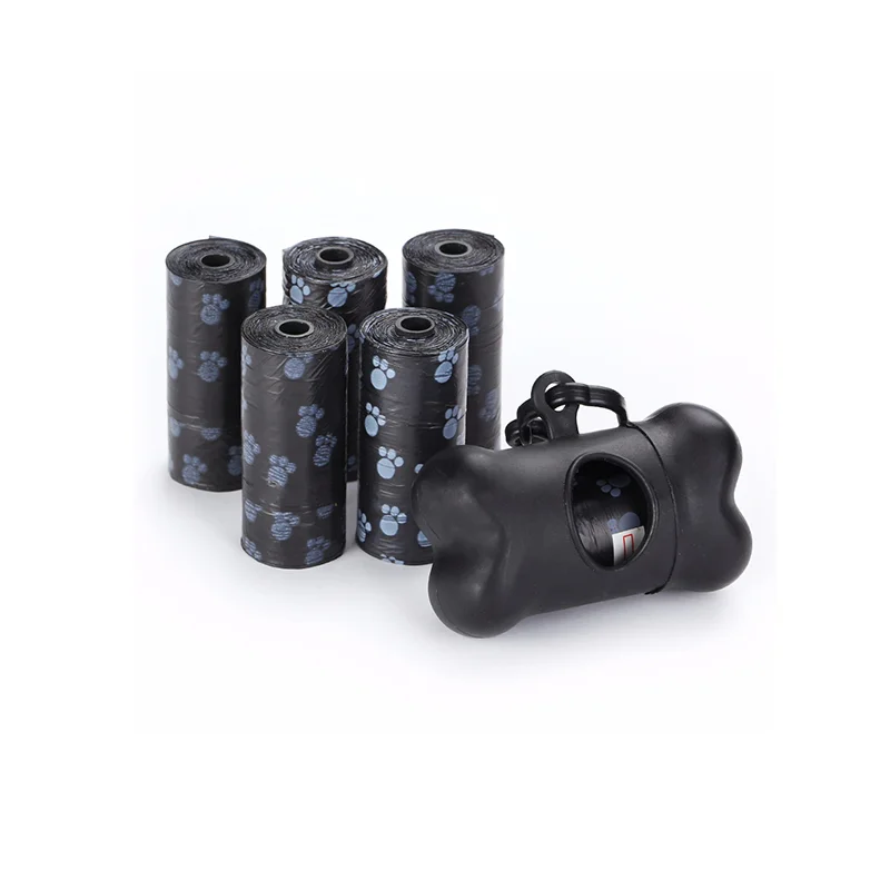 Manufacturer Wholesale Custom Logo Portable Pe Biodegradable Box Packed Pet Waste Bags Dog Poop Bag With Dispenser