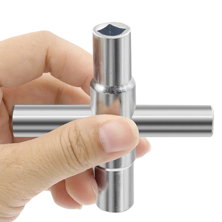 Square Hole Adjustable Cross Wrench Four-in-one kitchen faucet key repair wrench
