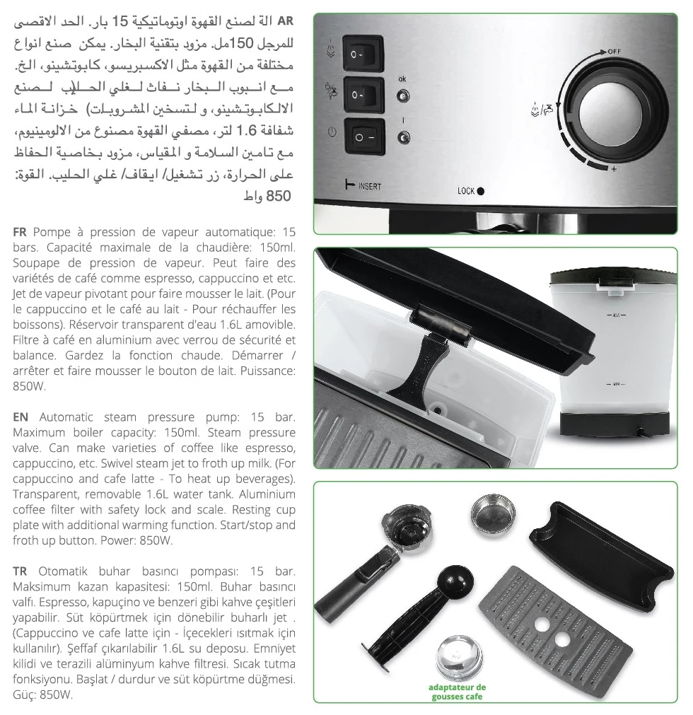 Stainless Steel Coffeehouse Cappuccino Italian Coffee Machine Espresso Maker