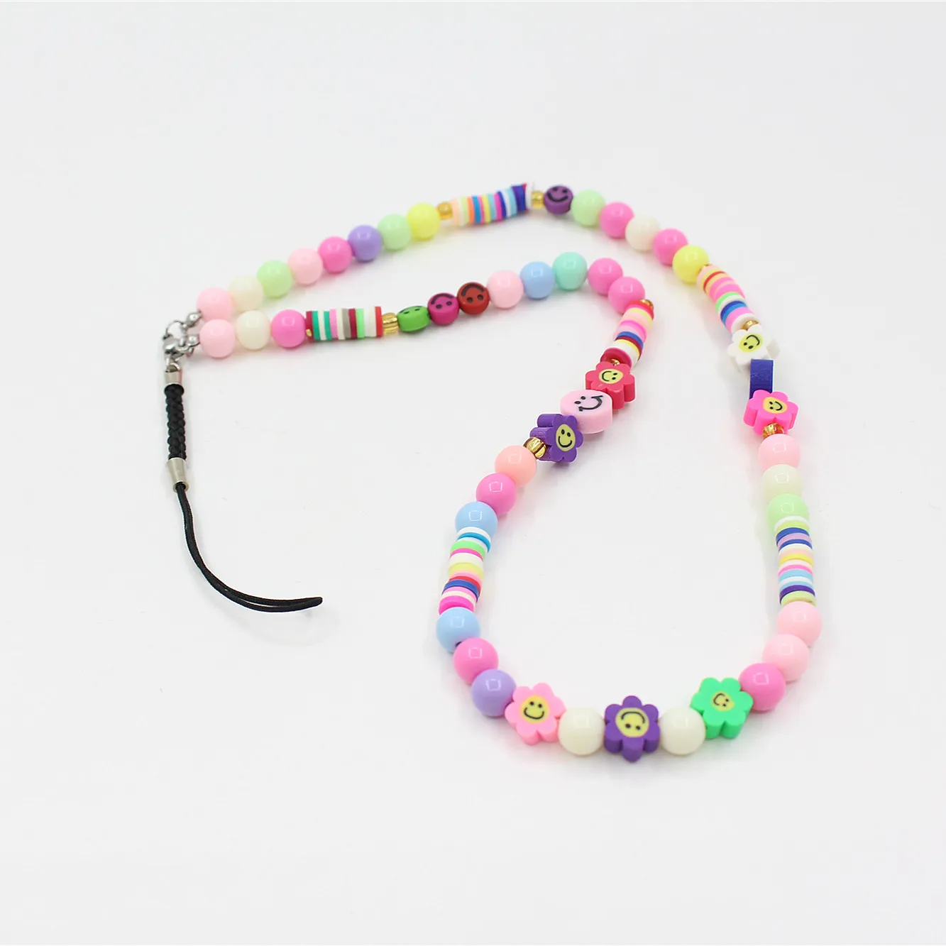 Wholesale Direct Selling Fashion Beaded Mobile Phone Charm Cool Color Phone Chain Strap Accessories For Women DIY