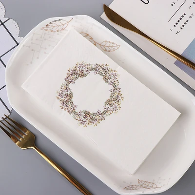 Custom Wholesale Rectangular Cute Restaurant Paper Napkins Decorative Disposable