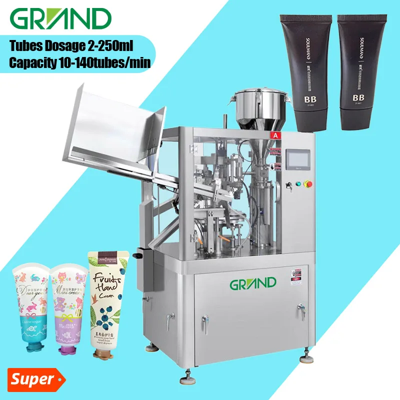 Best price katchup cheese Yogurt plastic tube filling sealing packaging machine oblique web seal with Date Embossing