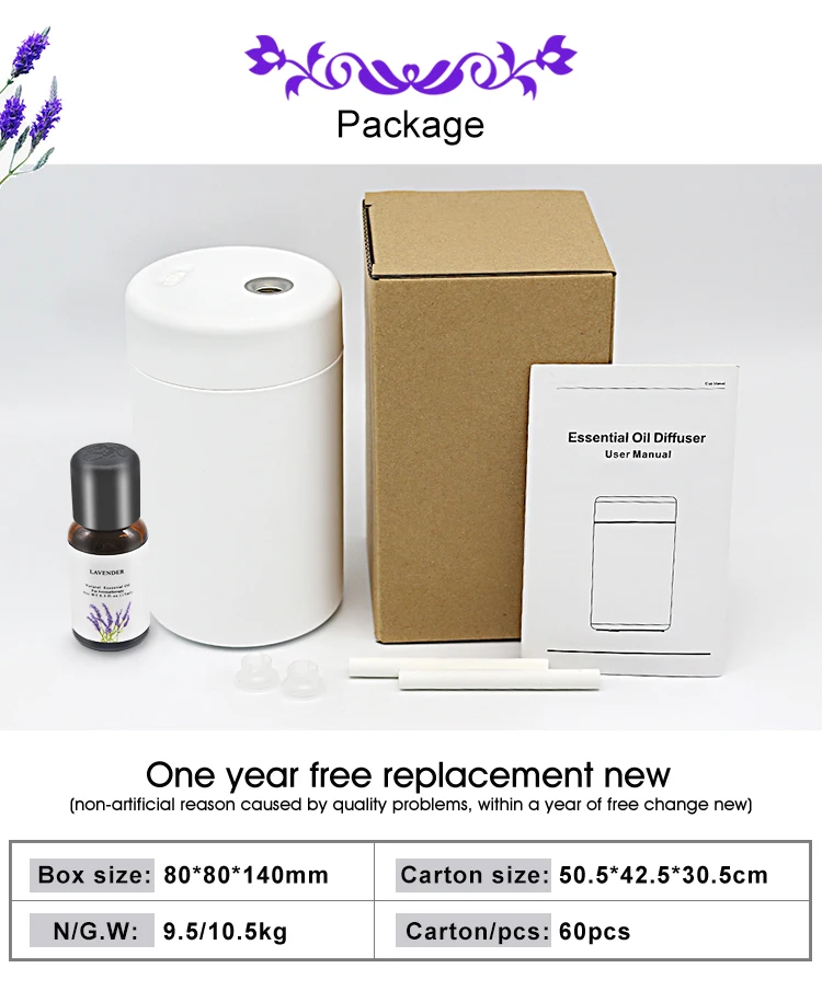 Portable Battery Mini Car Diffuser Essential Oil Fragrance Automatic Waterless Aroma Diffuser