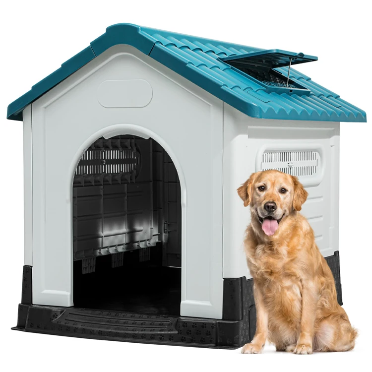 Outdoor Garden Patio Backyard Waterproof Portable Large Plastic Pet Dog Kennels House Jaula Para Perros with Skylight
