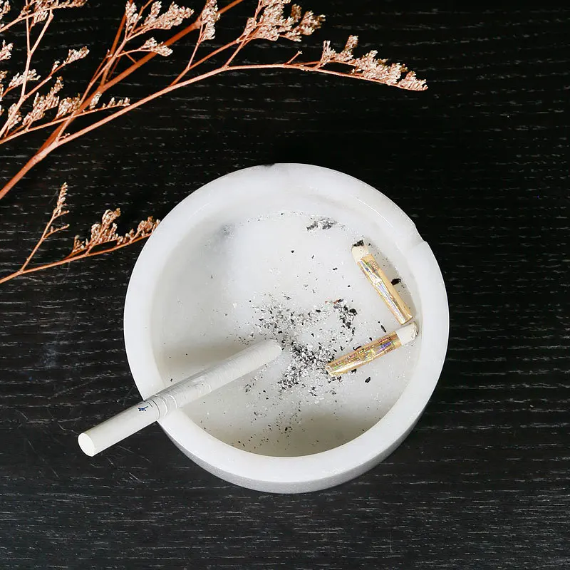 Wholesale Modern Design Marble Porcelain Cigarette Ashtray Ash Tray Round Shape Ash Holder For Home and Hotel