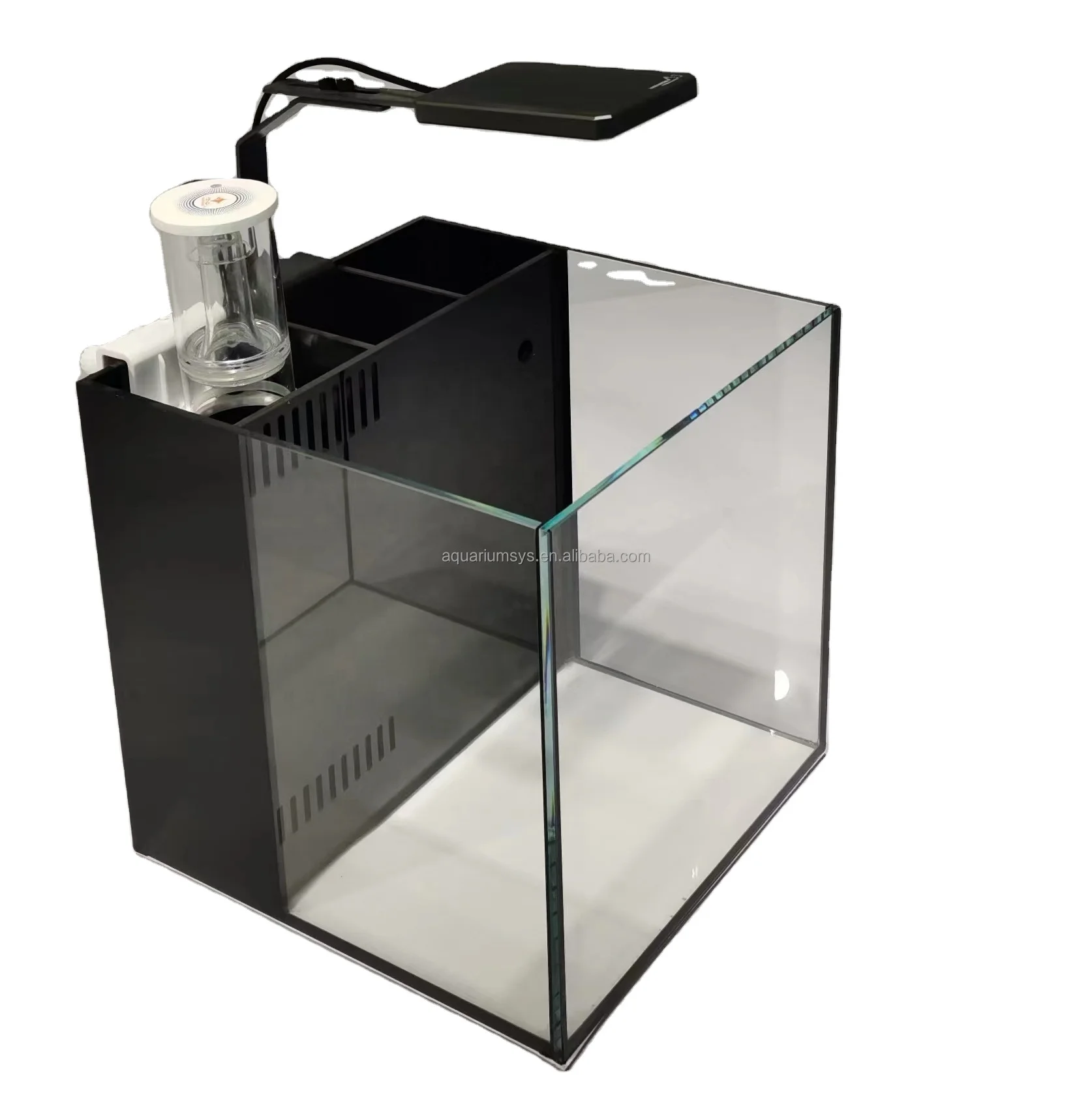 Hot Selling Desktop Aquarium Customized Sizes Marine Fish Nano Tank Sets with Back Filter Suitable for seawater and freshwater