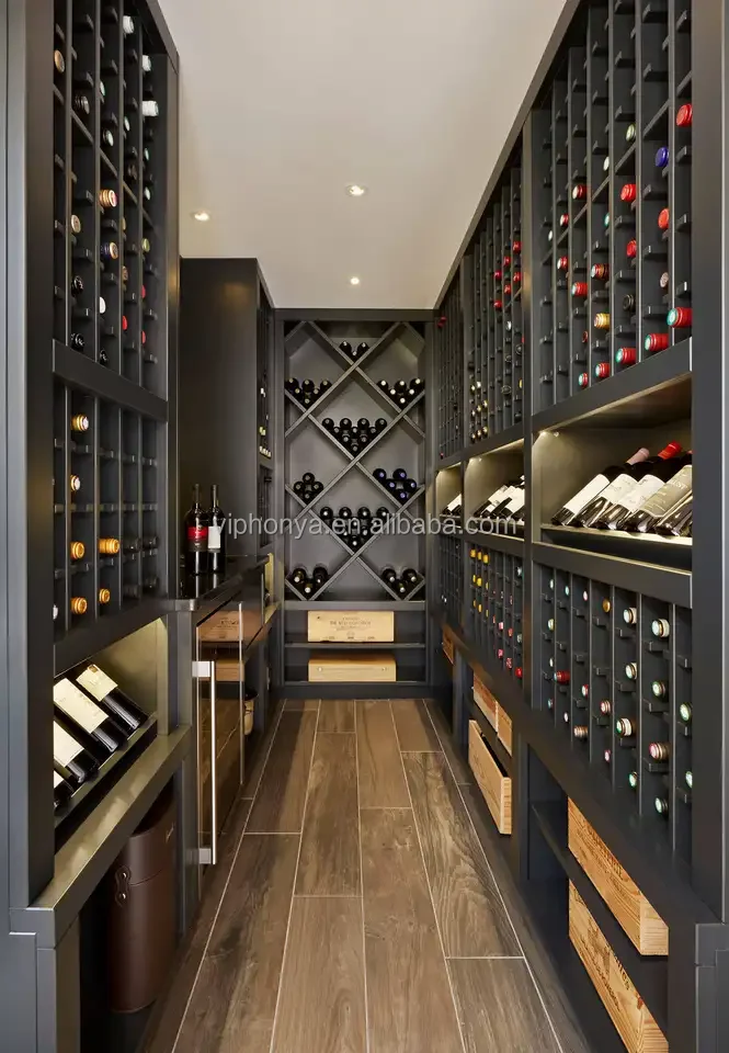 Garden Style DesignWine cellar construction with Glass Display Cabinet and Wine cellar humidity controlfor and Collection