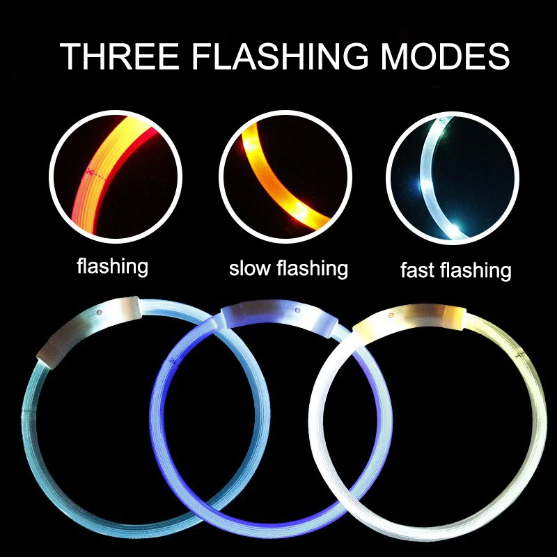 wholesale LED puppy Collar USB Rechargeable Glowing pet Dog Collar Night Safety Fashion Light up Collar