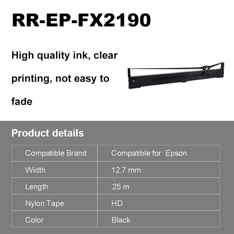 FX2190 100% Compatible Ribbon Nylon Printer Ribbon Cartridge for EPSON SO15327 SO15336 SO15335 LQ2090 LQ1600IIIH FX2175 LQ136KW