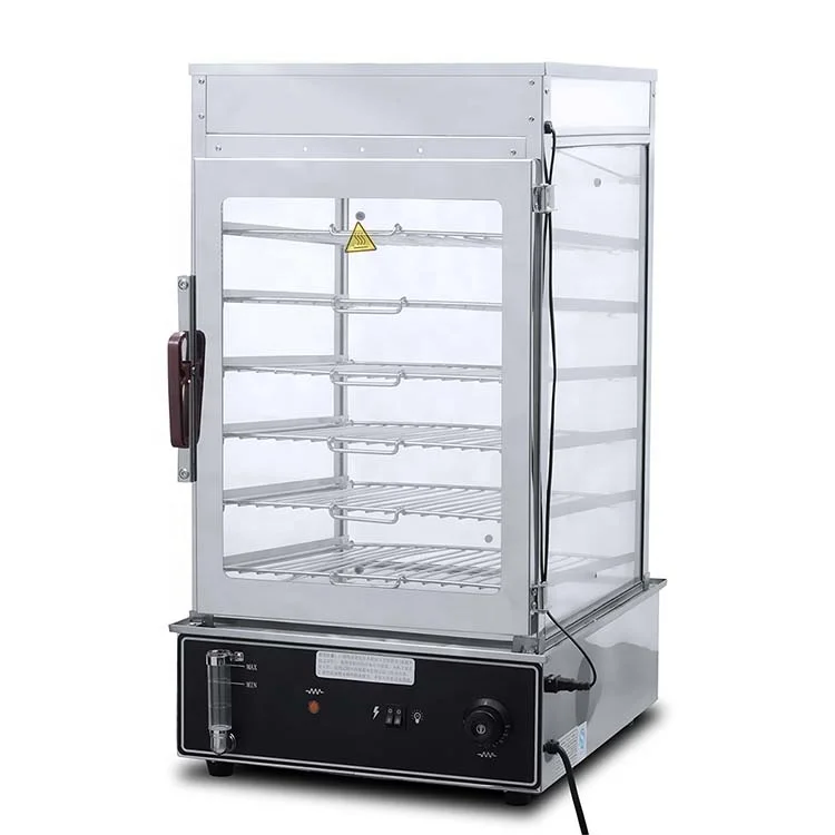 Electric Commercial Portable Food Display Dim Sum 6 Layers Stainless  Bread Steamer