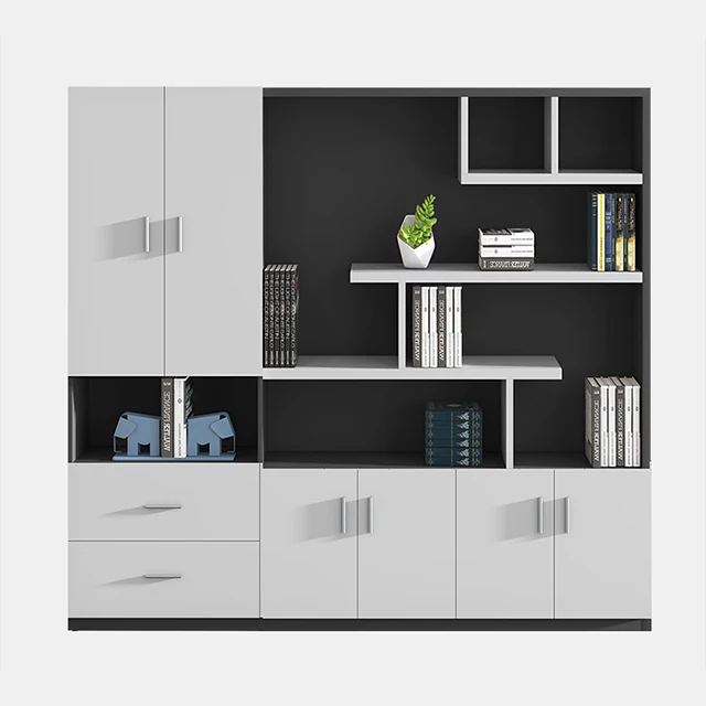 
Optional dimension and colors tall melamine open file storage shelf swing open white storage file cabinet 