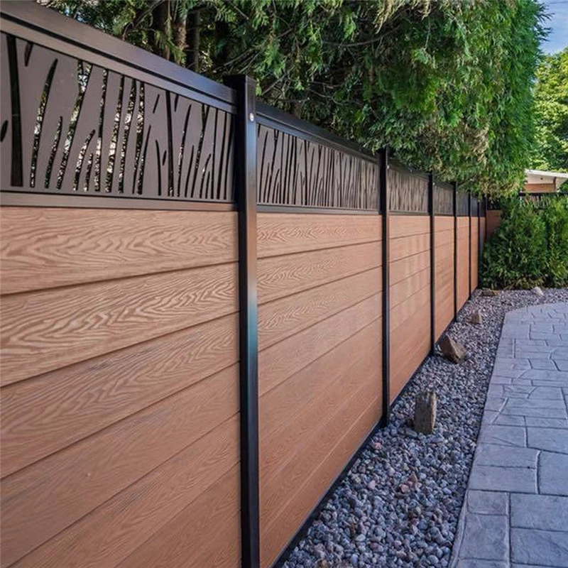 Emerging Wood Plastic Composite Fence Aluminum Post Outdoor Decoration Privacy Slat Wall WPC Fence Panel