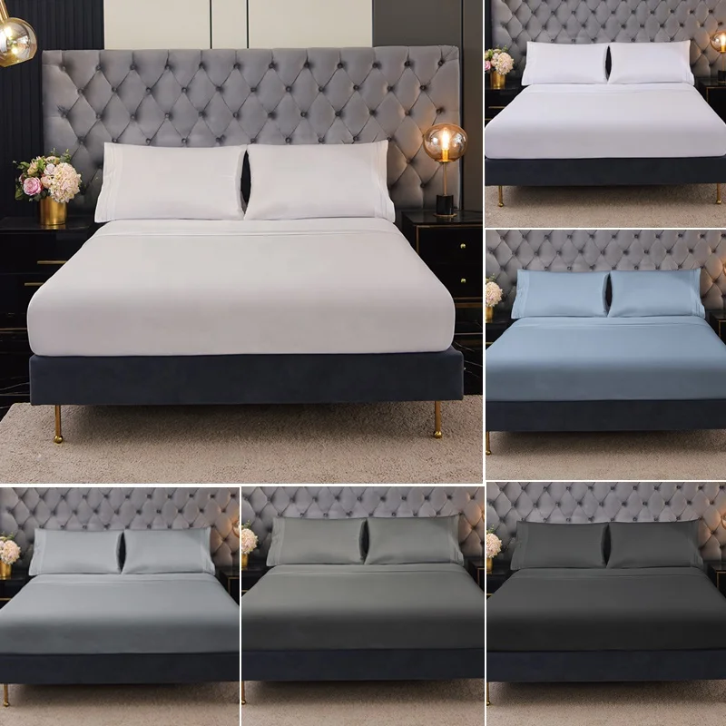 4 Pcs Luxury Wrinkle Resistant Eco Friendly Bedsheets sets  Egyptian 100% Polyester Sheets Bed