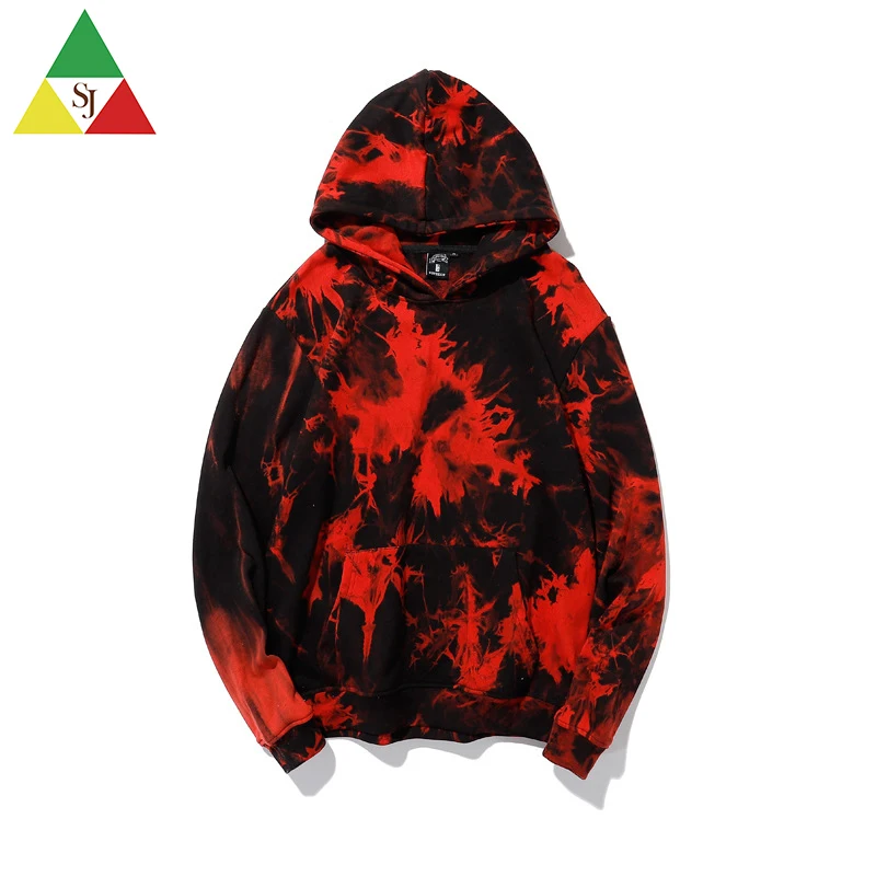 
 Wholesale independent trading company custom string end gym fitted tie dye hoodies men  
