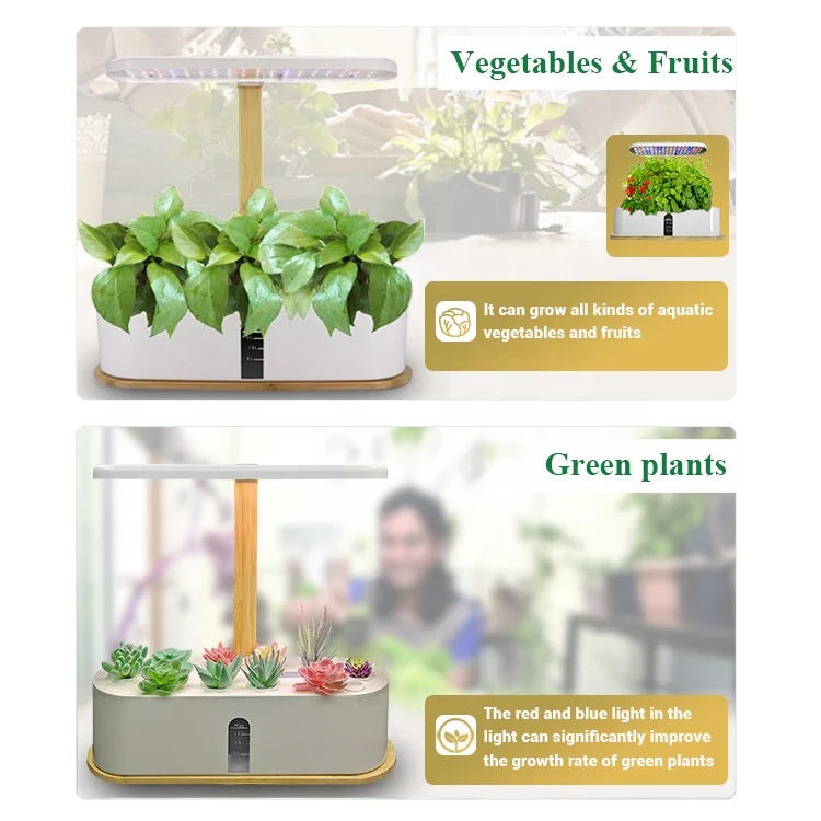 UKIOK  Indoor Hydroponic Plants Pots Mini Flower Planters Table Farm Grow Starter Kit Smart Garden