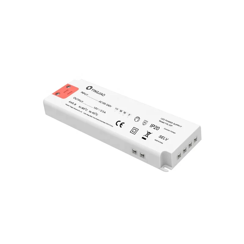Thin Led Driver Power Supply of 15W 12V 24V DC Variable Output Power Supply for Cabinet Lights