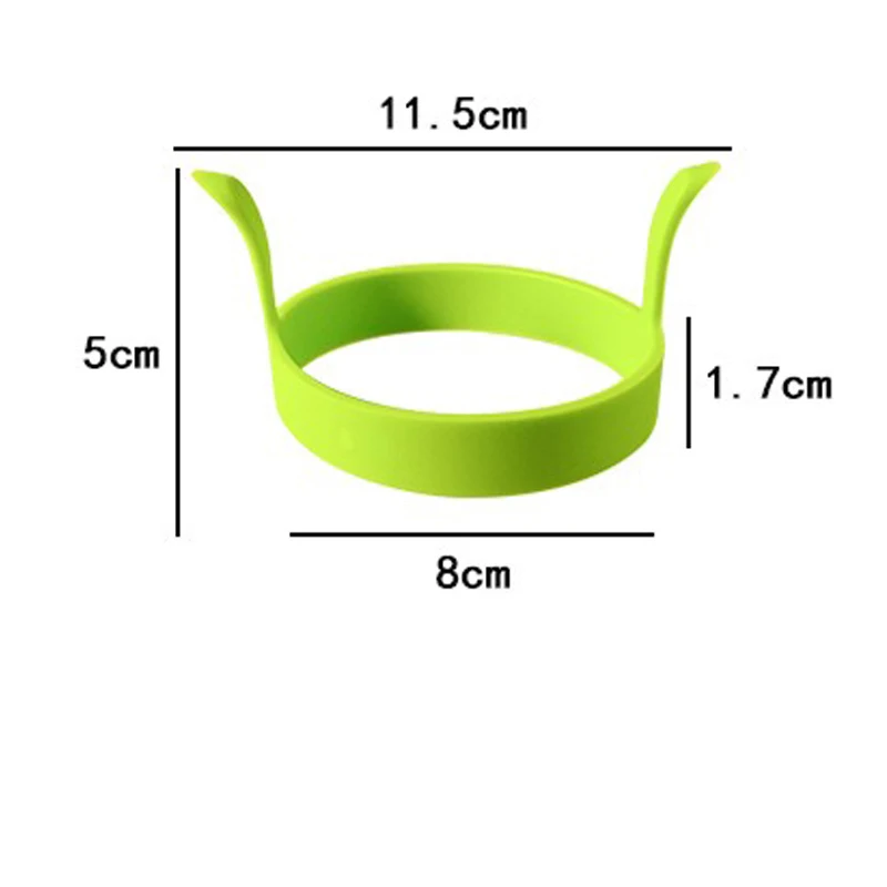 Round silica gel egg frying machine Silicon cake model omelette ring Kitchen round two-ear solid color silicone mold