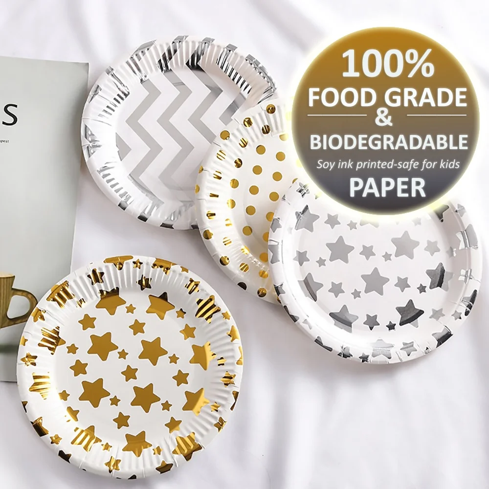 China OEM manufacturer round star shape coated paper plates