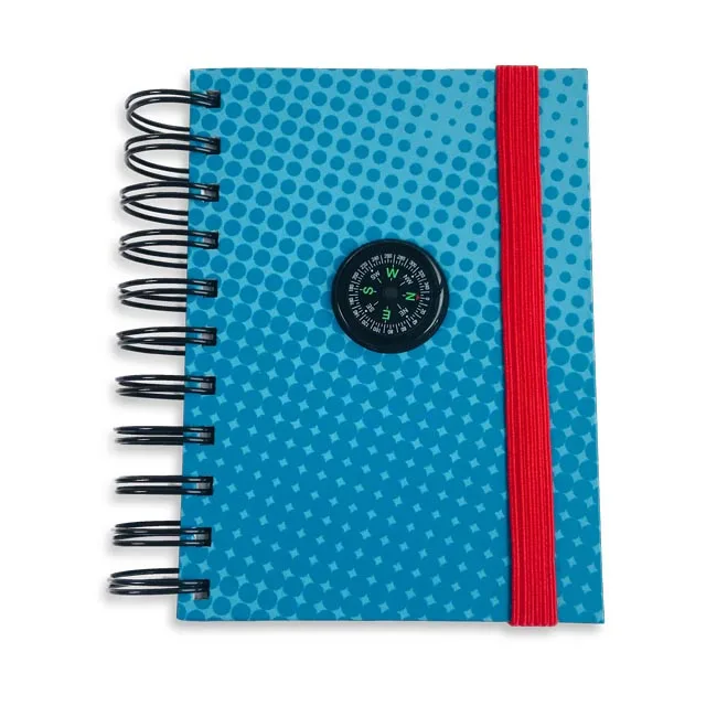 New Design Compass Paper Hardcover A5 A6 Metal Ring Wire Binding Bound Notepad Custom Spiral Notebook