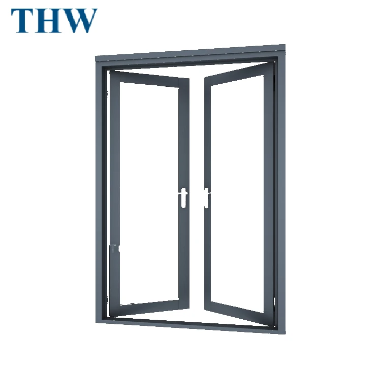 THW Fashion Customized High Performance Steel Frame Hinged Doors Patio Door with Glass Exterior Double Casement Door