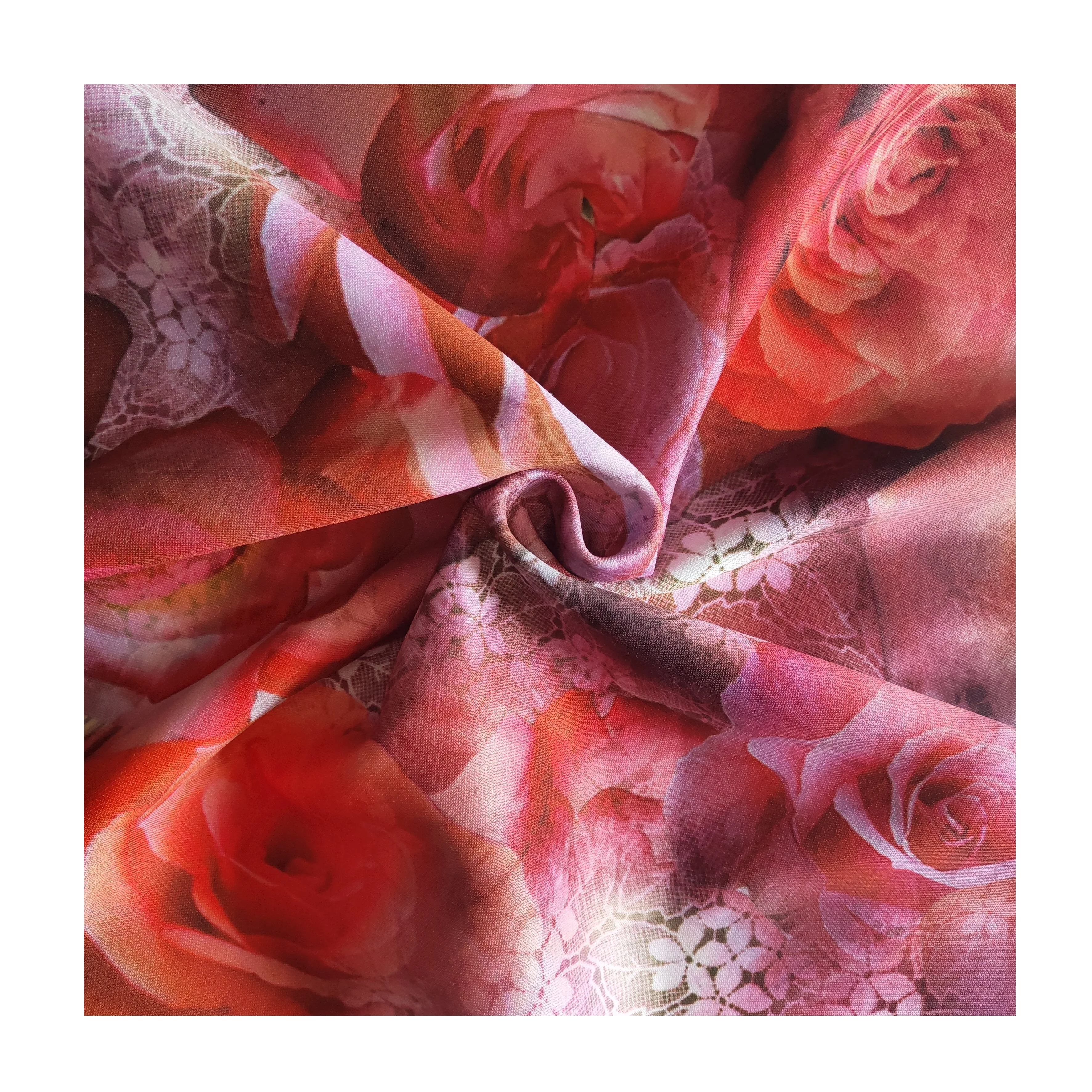 5% Spandex Digital Foil Flower Printing Underwear Stretch Sportswear Suit Scuba Fabric Plain Soft High Quality 95% Polyester 75D