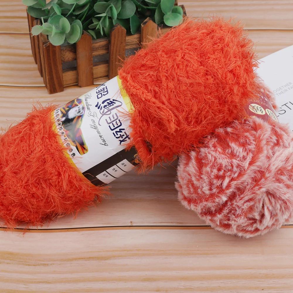 Soft Smooth Yarn Baby Knitting Wool Yarn Thick Fiber Velvet Hand Knitting Wool Crochet Yarn for DIY Sweater