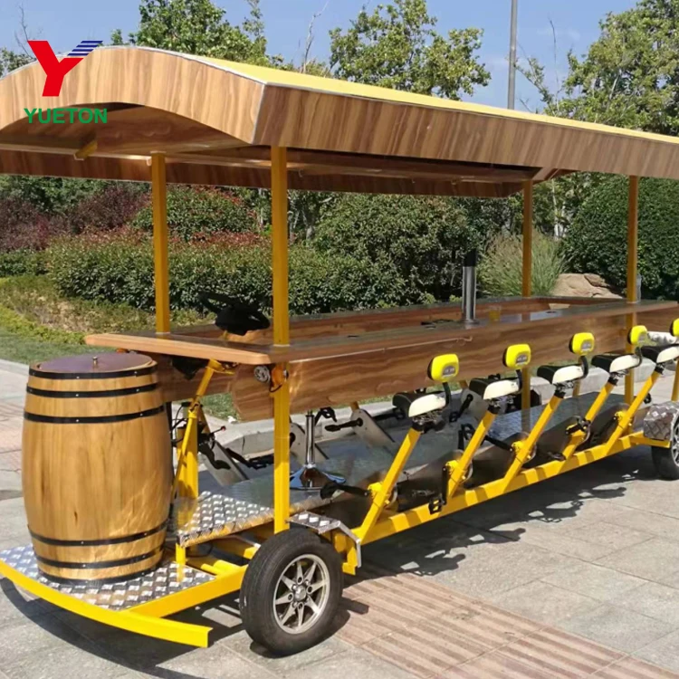 Mobile Sightseeing Bar Trailers Truck Carts Customized Cycling Electric Cart  Stand Beer Coffee Bike