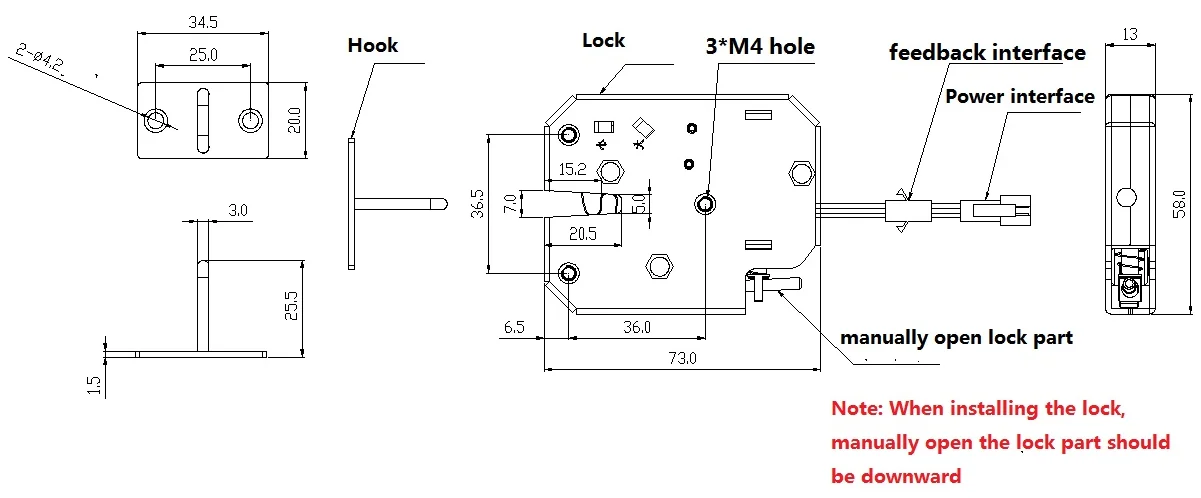 mini electronic magnetic 12V lock for vending machine