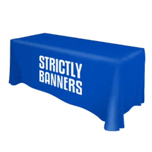 Wholesale tablecloth covered with custom commercial logos or text elastic tablecloth