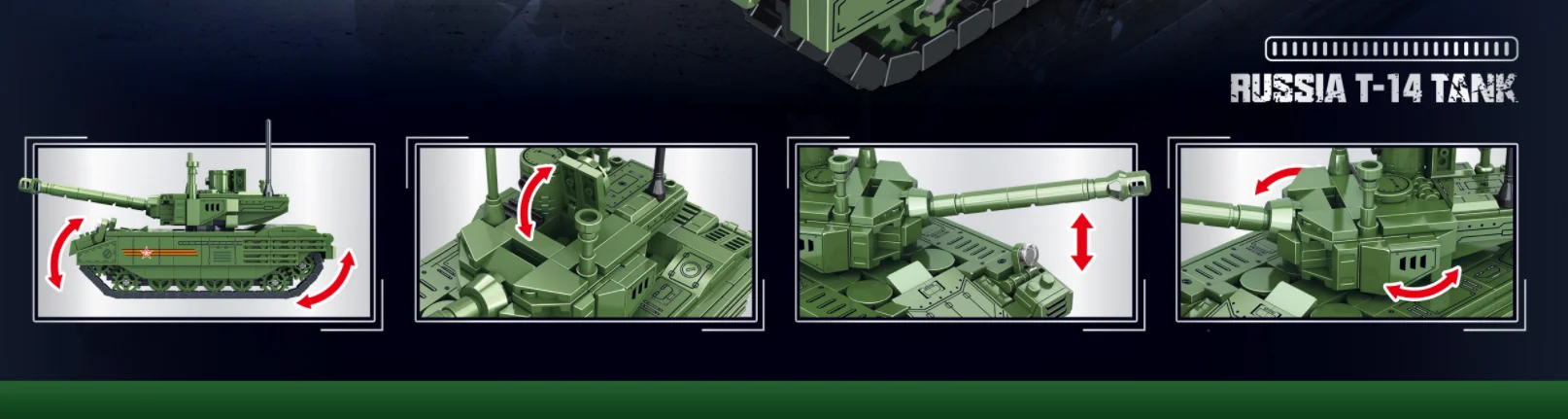 Survival War Russia T-14 Armata Main Battle Tank Ww2 Army DIY Toy Military Tank Building Blocks Bricks BazaarSoldiers