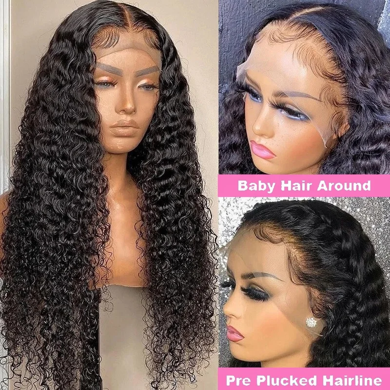 Vendor Raw Brazilian 13x6 HD Swiss Human Hair Transparent Lace Front Wig Deep Wave HD Lace Frontal Wig for Black Women