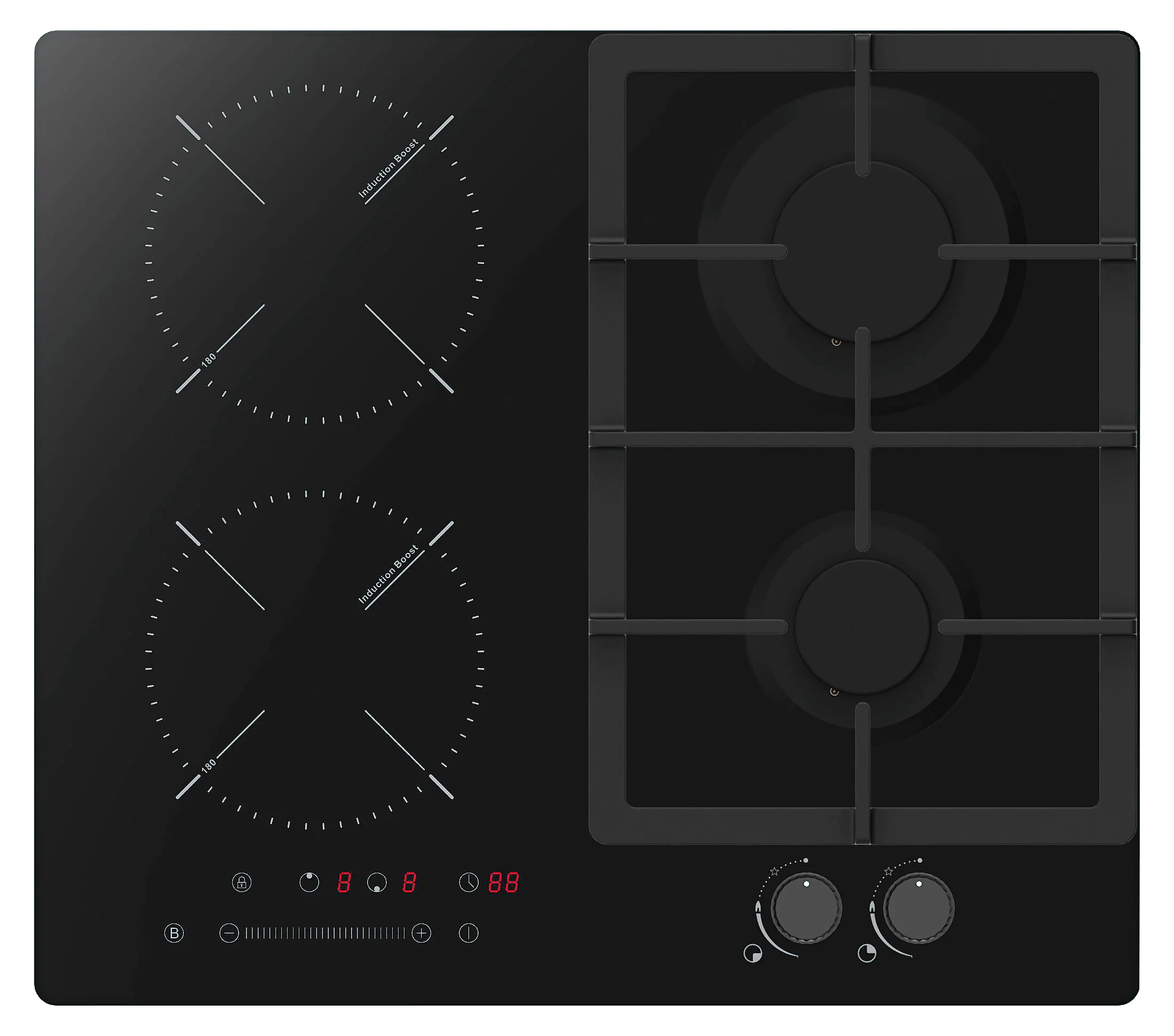 Gas Electric Cooktop 2 gas + 2 Electric Burner